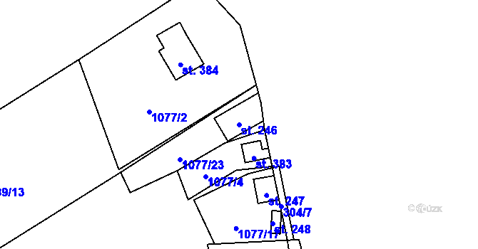 Parcela st. 246 v KÚ Bratronice u Kladna, Katastrální mapa