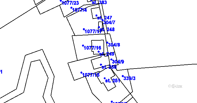 Parcela st. 249 v KÚ Bratronice u Kladna, Katastrální mapa