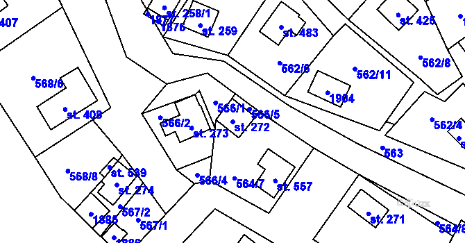 Parcela st. 272 v KÚ Bratronice u Kladna, Katastrální mapa