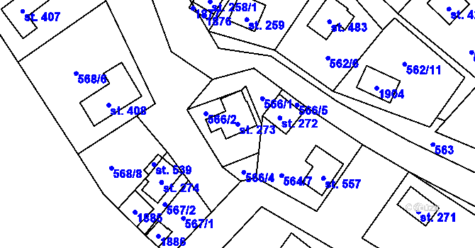 Parcela st. 273 v KÚ Bratronice u Kladna, Katastrální mapa