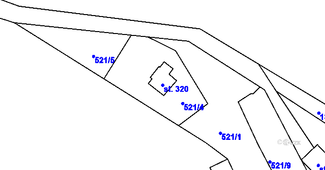 Parcela st. 320 v KÚ Bratronice u Kladna, Katastrální mapa