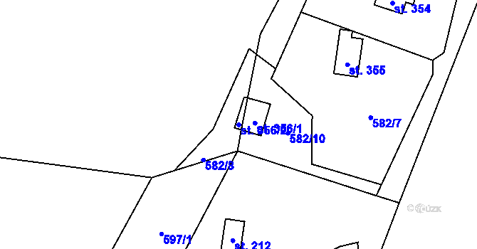 Parcela st. 356/2 v KÚ Bratronice u Kladna, Katastrální mapa