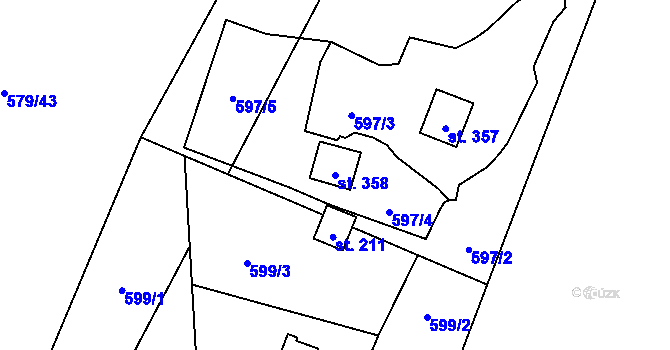 Parcela st. 358 v KÚ Bratronice u Kladna, Katastrální mapa