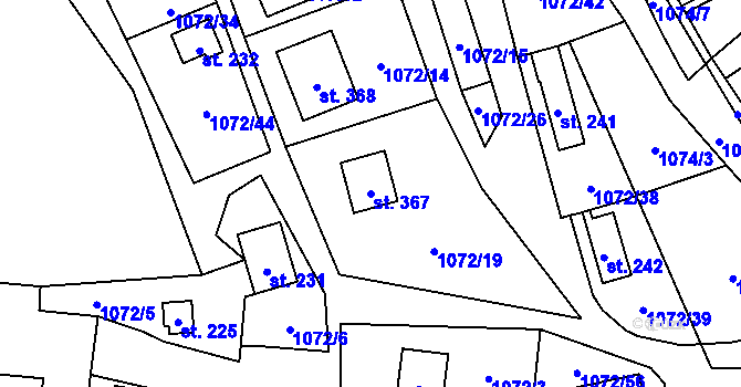 Parcela st. 367 v KÚ Bratronice u Kladna, Katastrální mapa