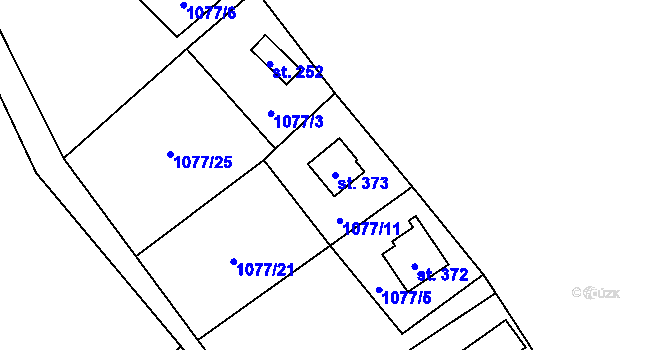 Parcela st. 373 v KÚ Bratronice u Kladna, Katastrální mapa
