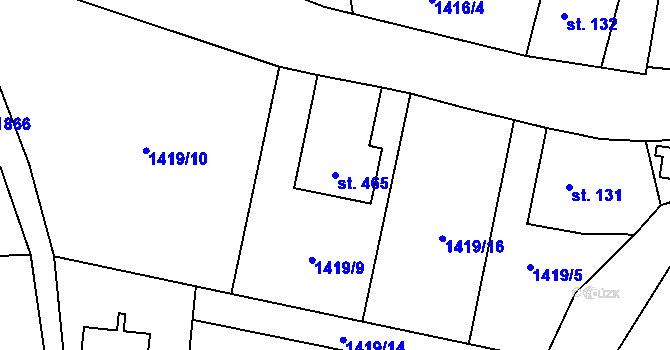Parcela st. 465 v KÚ Bratronice u Kladna, Katastrální mapa