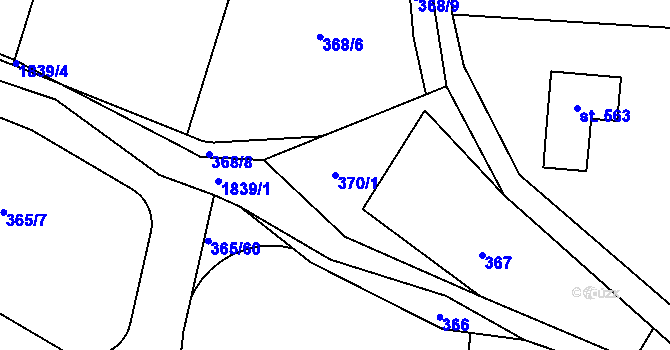 Parcela st. 370/1 v KÚ Bratronice u Kladna, Katastrální mapa