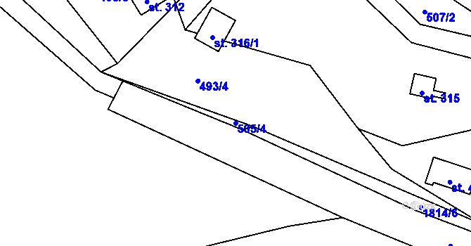 Parcela st. 505/4 v KÚ Bratronice u Kladna, Katastrální mapa