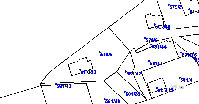 Parcela st. 579/5 v KÚ Bratronice u Kladna, Katastrální mapa