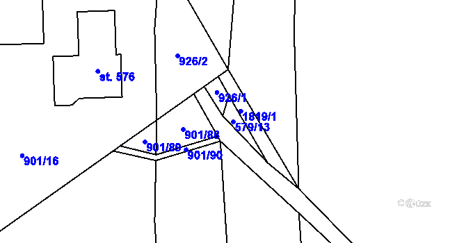 Parcela st. 579/13 v KÚ Bratronice u Kladna, Katastrální mapa