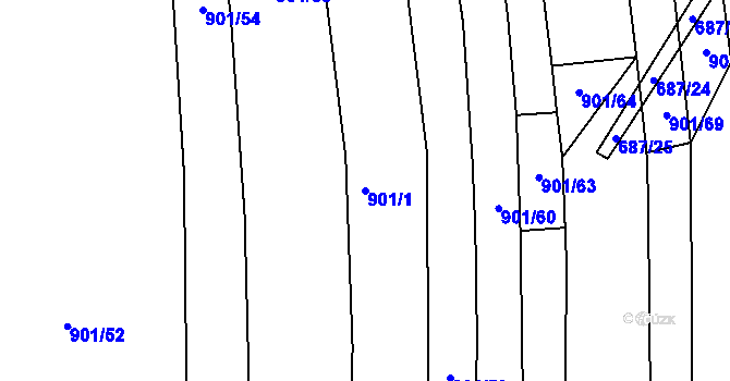 Parcela st. 901/1 v KÚ Bratronice u Kladna, Katastrální mapa
