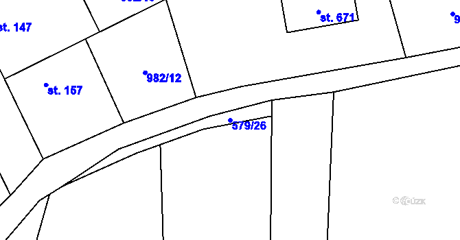 Parcela st. 579/26 v KÚ Bratronice u Kladna, Katastrální mapa