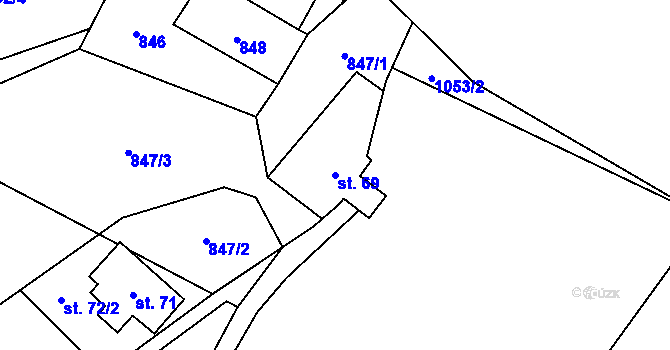 Parcela st. 69 v KÚ Bratrouchov, Katastrální mapa