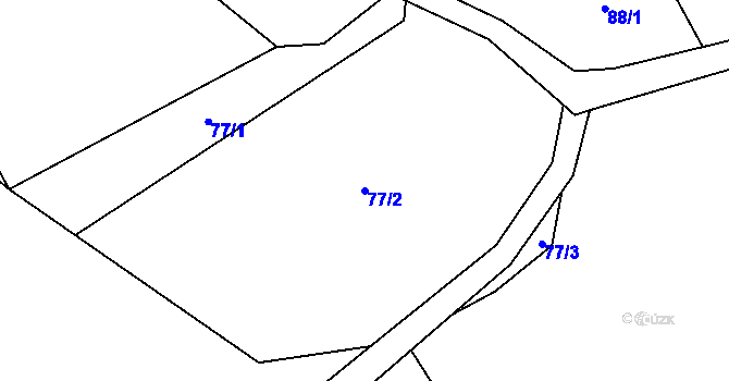 Parcela st. 77/2 v KÚ Bratrouchov, Katastrální mapa