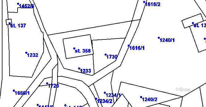 Parcela st. 138 v KÚ Bratrušov, Katastrální mapa