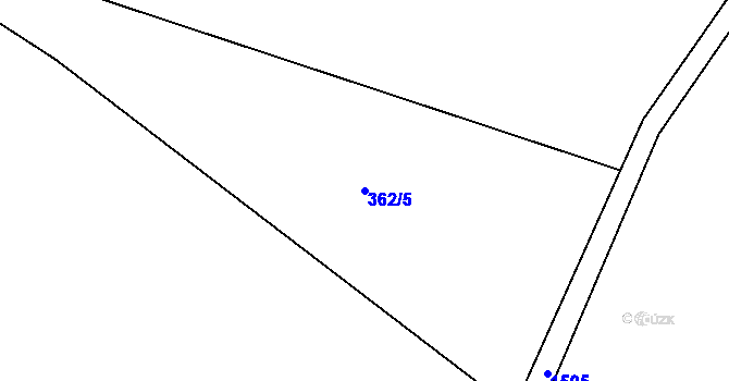 Parcela st. 362/5 v KÚ Bratrušov, Katastrální mapa