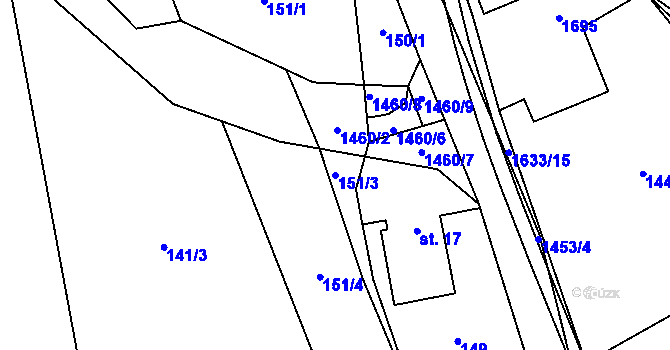 Parcela st. 151/3 v KÚ Bratrušov, Katastrální mapa