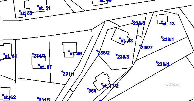 Parcela st. 236/2 v KÚ Osikov, Katastrální mapa