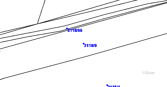 Parcela st. 2118/9 v KÚ Bratřejov u Vizovic, Katastrální mapa