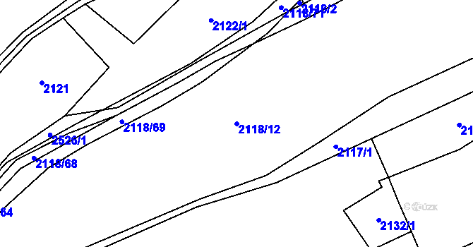 Parcela st. 2118/12 v KÚ Bratřejov u Vizovic, Katastrální mapa