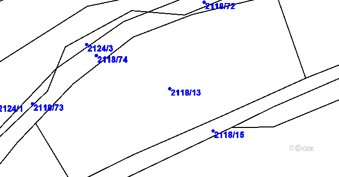 Parcela st. 2118/13 v KÚ Bratřejov u Vizovic, Katastrální mapa