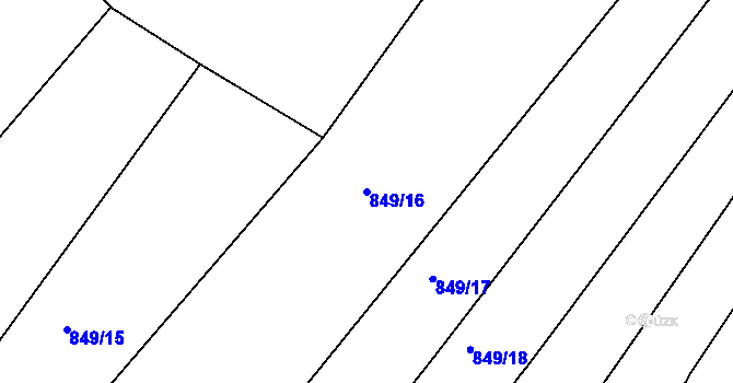 Parcela st. 849/16 v KÚ Bratřice, Katastrální mapa