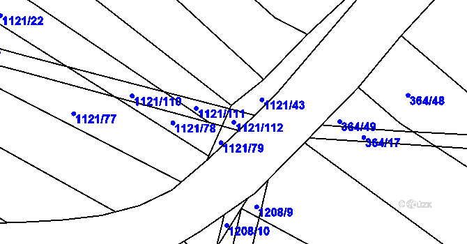 Parcela st. 1121/112 v KÚ Bratřice, Katastrální mapa