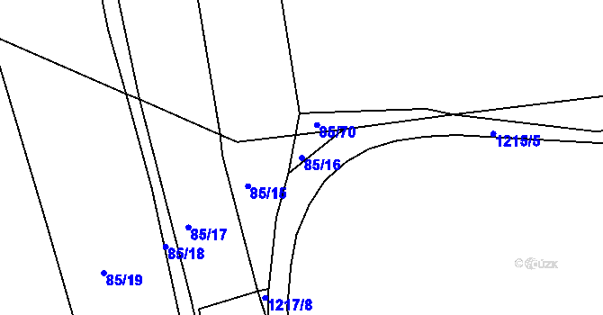 Parcela st. 85/16 v KÚ Bratřice, Katastrální mapa