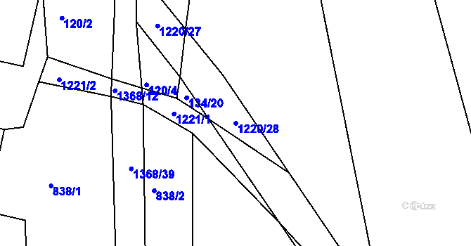 Parcela st. 1220/28 v KÚ Bratřice, Katastrální mapa