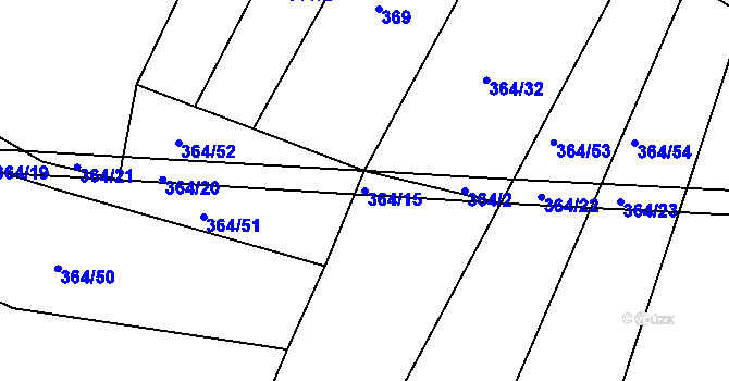 Parcela st. 364/15 v KÚ Bratřice, Katastrální mapa