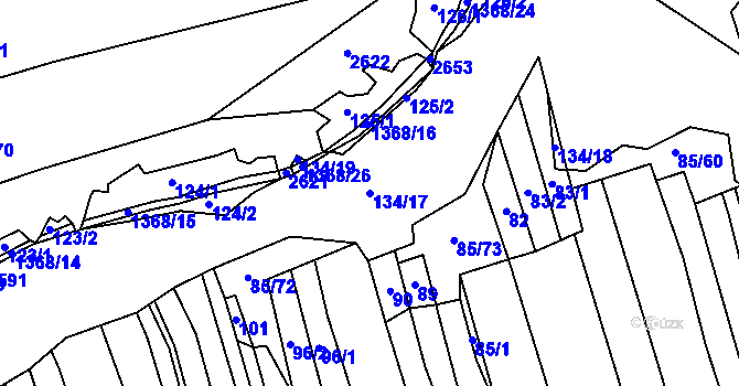 Parcela st. 134/17 v KÚ Bratřice, Katastrální mapa