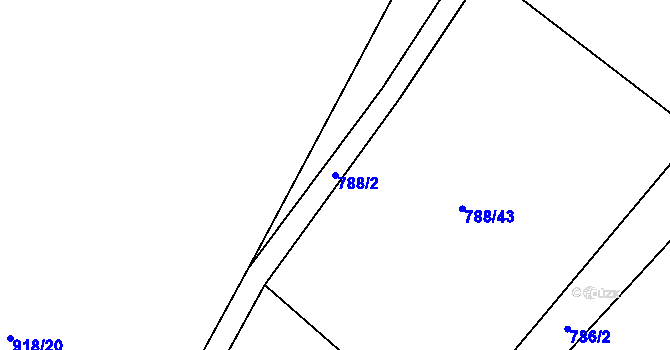 Parcela st. 788/2 v KÚ Bratříkovice, Katastrální mapa