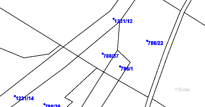 Parcela st. 788/37 v KÚ Bratříkovice, Katastrální mapa