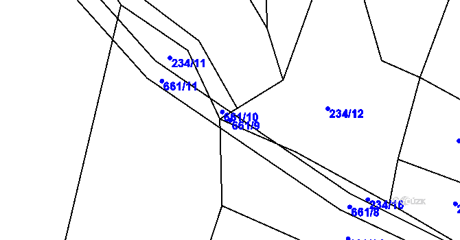 Parcela st. 661/9 v KÚ Bratřínov, Katastrální mapa