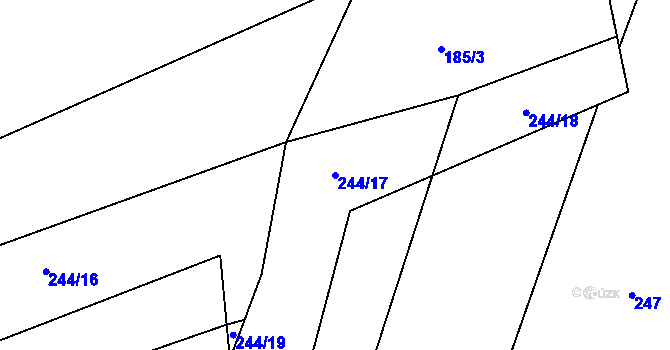 Parcela st. 244/17 v KÚ Bratřínov, Katastrální mapa