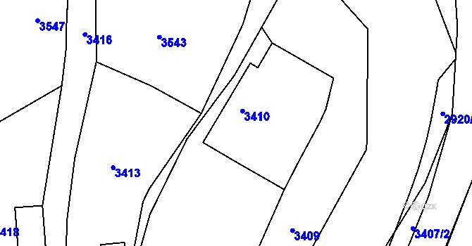 Parcela st. 48 v KÚ Bravantice, Katastrální mapa