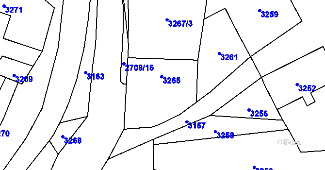 Parcela st. 83 v KÚ Bravantice, Katastrální mapa