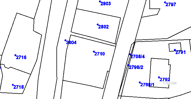 Parcela st. 104 v KÚ Bravantice, Katastrální mapa