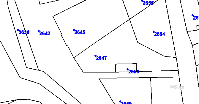 Parcela st. 114/1 v KÚ Bravantice, Katastrální mapa