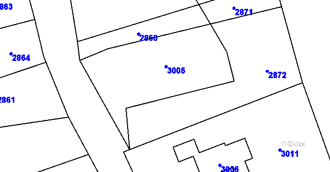 Parcela st. 124/2 v KÚ Bravantice, Katastrální mapa