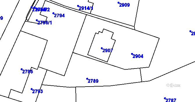 Parcela st. 267 v KÚ Bravantice, Katastrální mapa