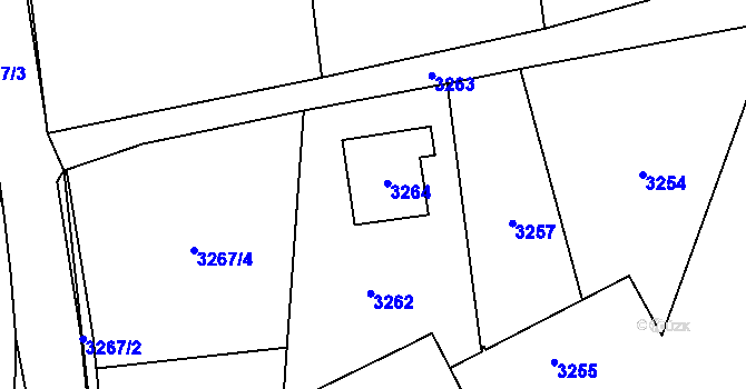 Parcela st. 322 v KÚ Bravantice, Katastrální mapa