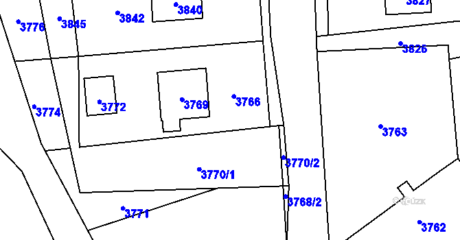 Parcela st. 59/4 v KÚ Bravantice, Katastrální mapa