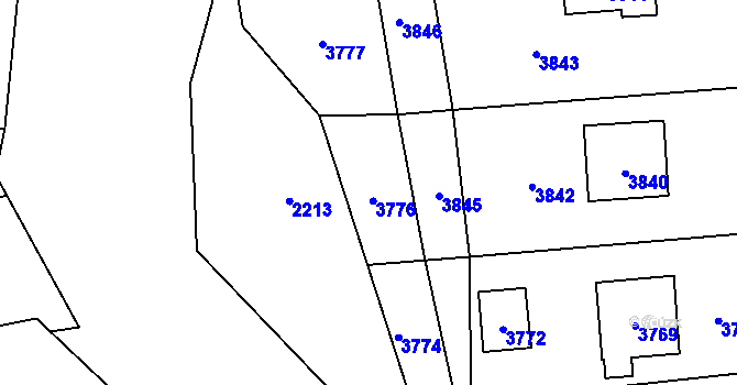 Parcela st. 59/6 v KÚ Bravantice, Katastrální mapa
