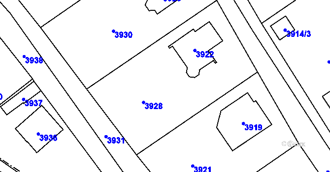 Parcela st. 13/4 v KÚ Bravantice, Katastrální mapa