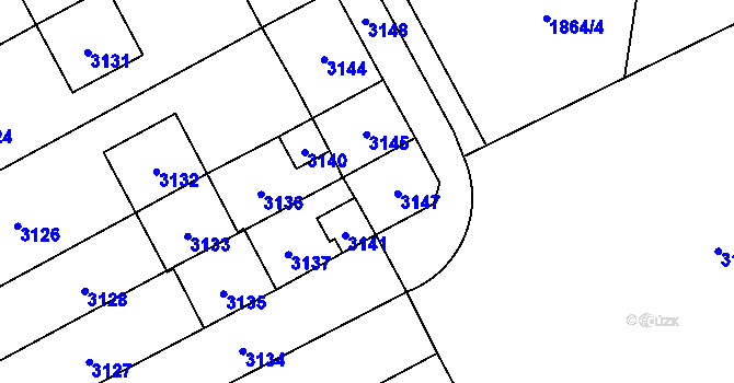 Parcela st. 458/22 v KÚ Bravantice, Katastrální mapa