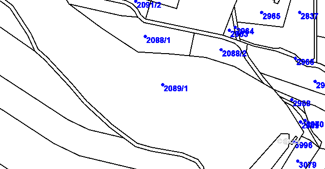 Parcela st. 2089/1 v KÚ Bravantice, Katastrální mapa