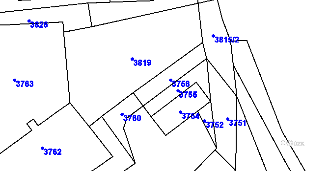 Parcela st. 48/2 v KÚ Bravantice, Katastrální mapa