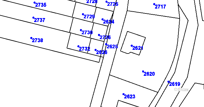 Parcela st. 286/12 v KÚ Bravantice, Katastrální mapa