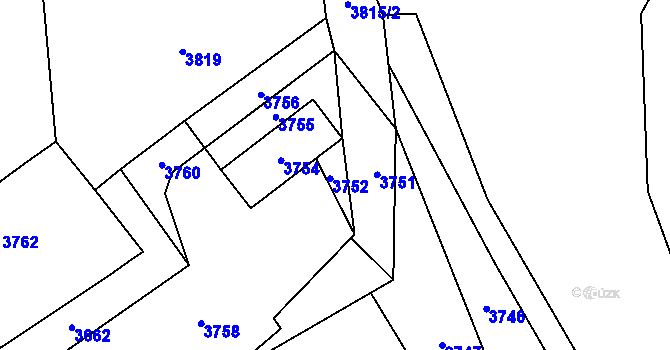 Parcela st. 48/3 v KÚ Bravantice, Katastrální mapa